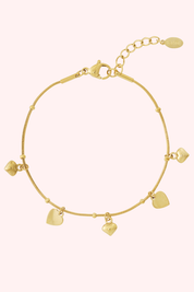 Mini hearts armband - Goud