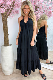 Murcia cotton dress - Zwart