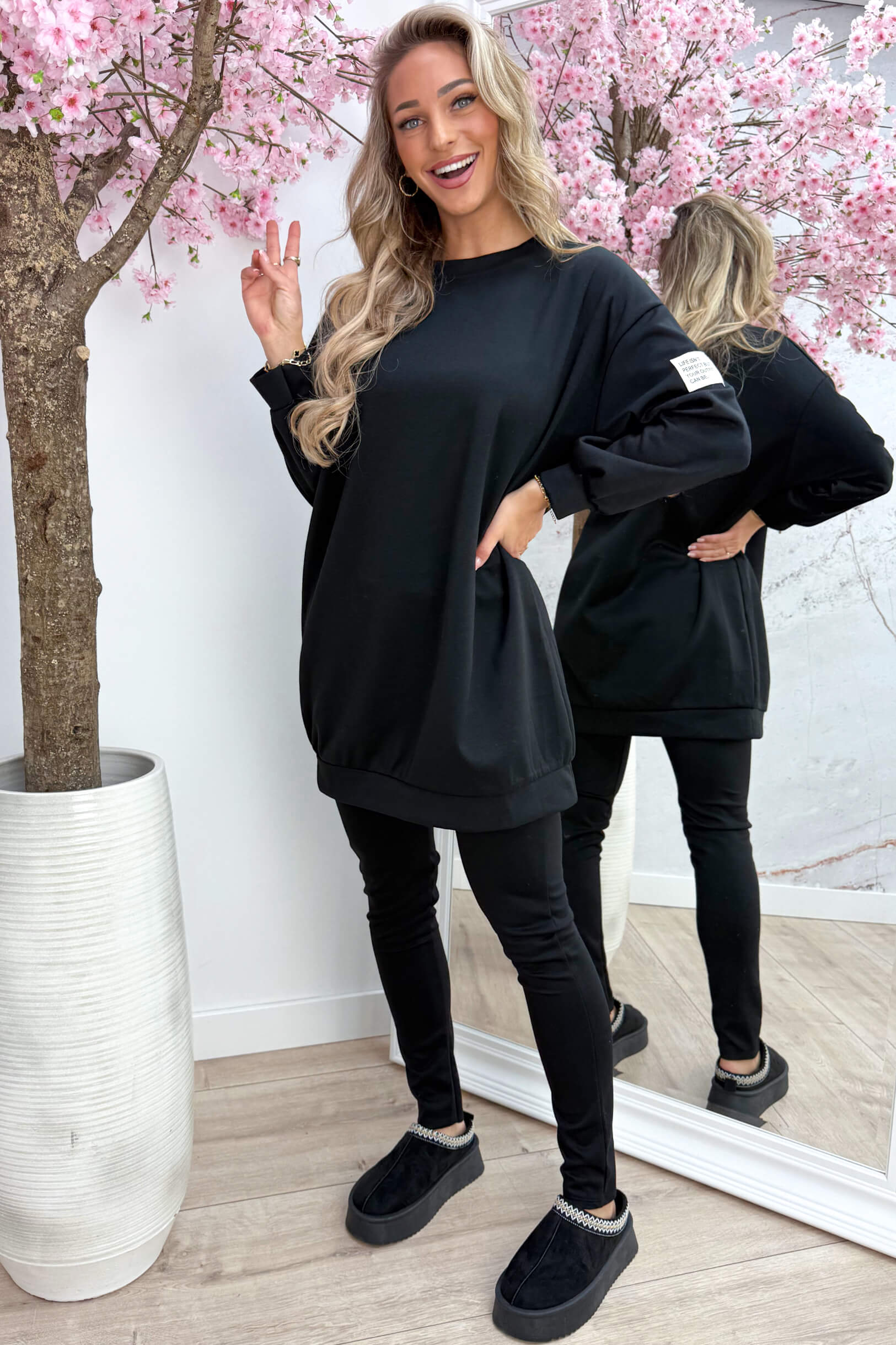 Another perfect embleem comfy co-ord - Zwart