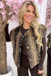 Bambi furry gilet - Bruin