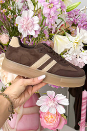 Urban suede look sneakers - Bruin