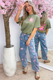 Iconic flower T-shirt - Army