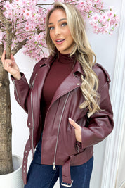 Bad & boujee leather jacket - Bordeaux