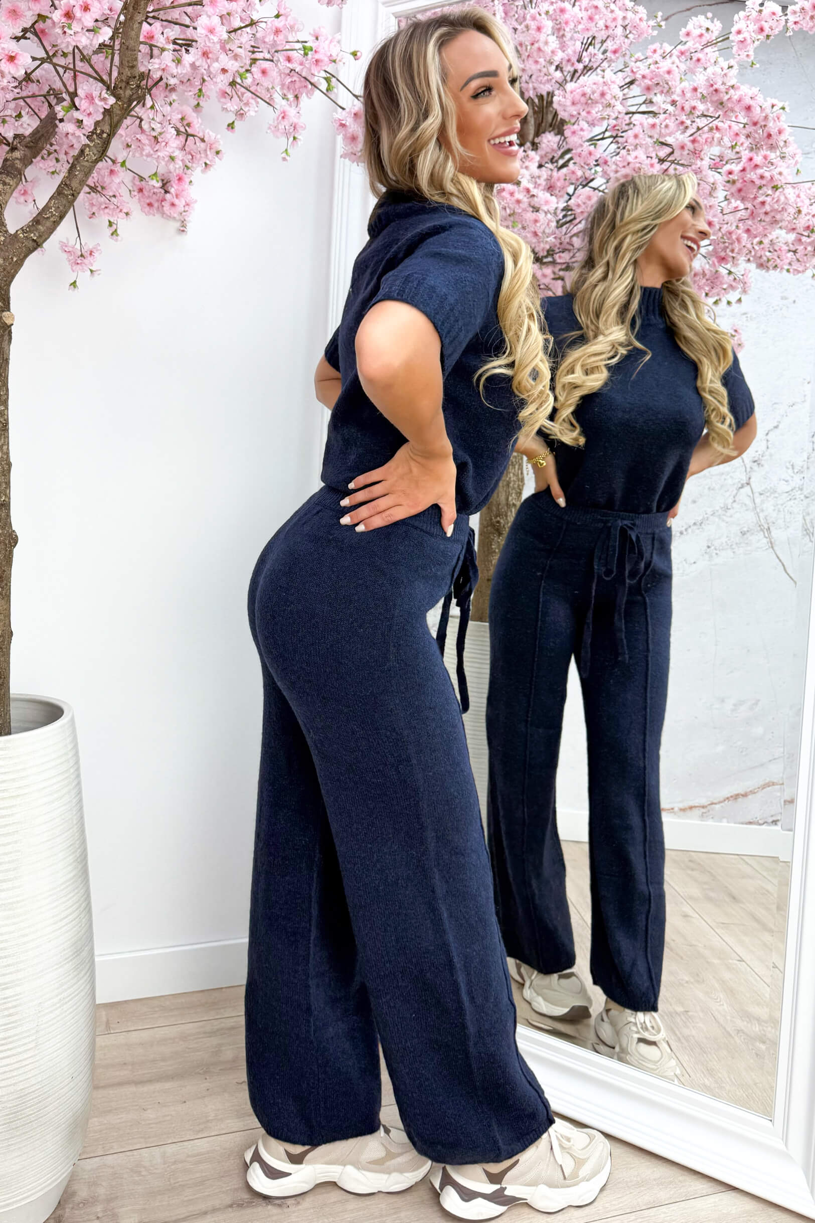 Knitted pants - Navy
