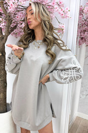 Stitched sweater dress - Taupe