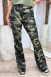 Camo travel flair pants - Taupe