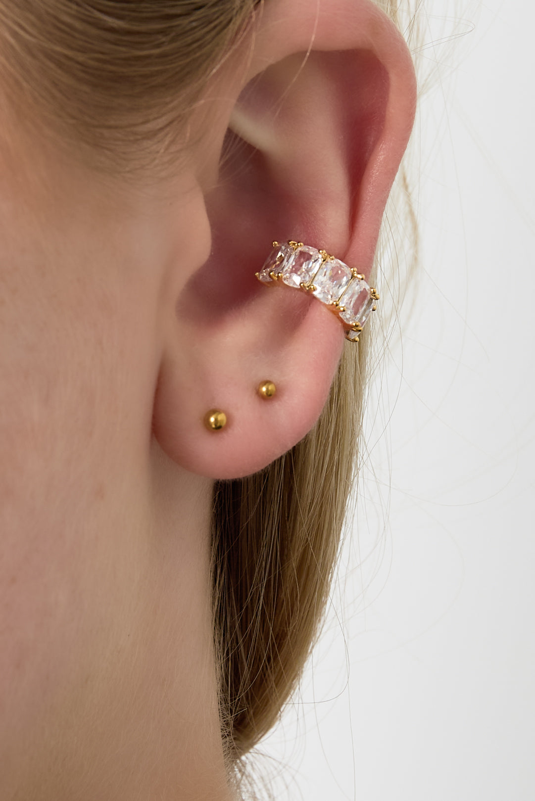 Glamour diamond earcuff - Goud
