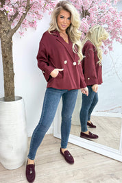 Golden chic blazer - Bordeaux