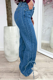 Wide leg bow jeans RD3223-1 - Jeans blue