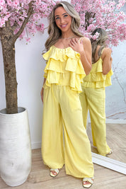 Ruffle glow co-ord - Geel