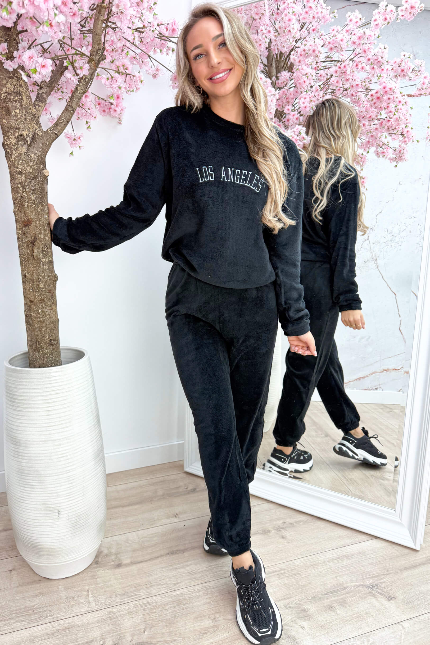 Fleece LA comfy set - Zwart