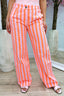 Striped straight leg jeans - Pink