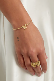Cute bow beads armband - Goud