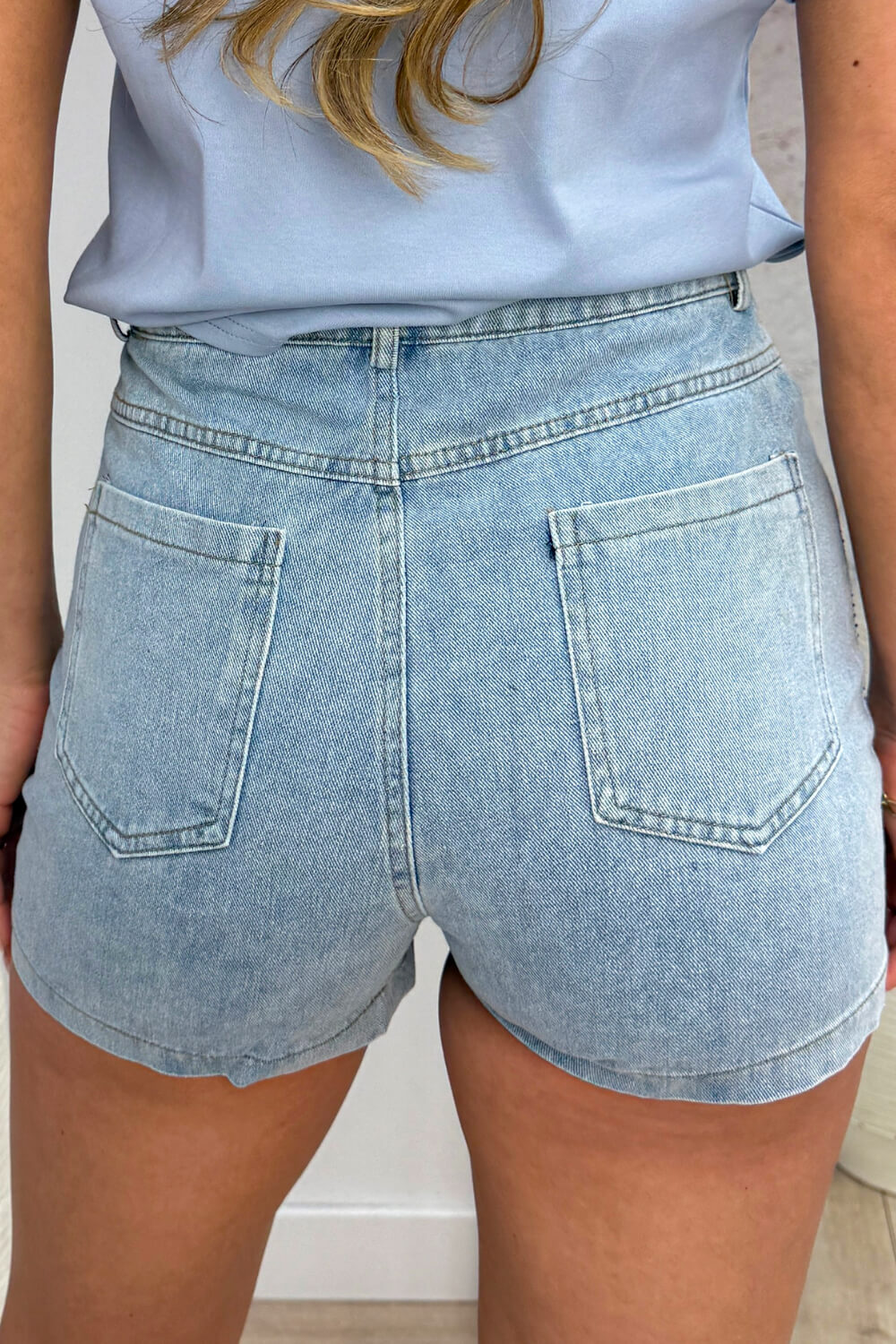 Diamond denim skort - Sky blue