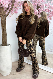 Feeling frosty cable trui - Bruin