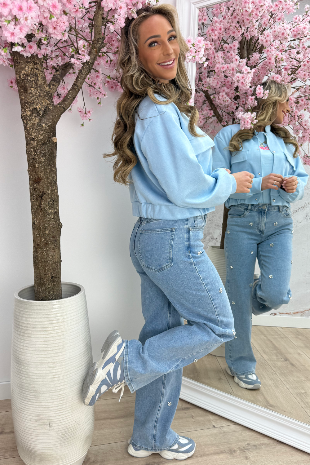 Suede chic jacket - Sky blue