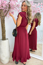 Havana ruffle maxi dress - Bordeaux