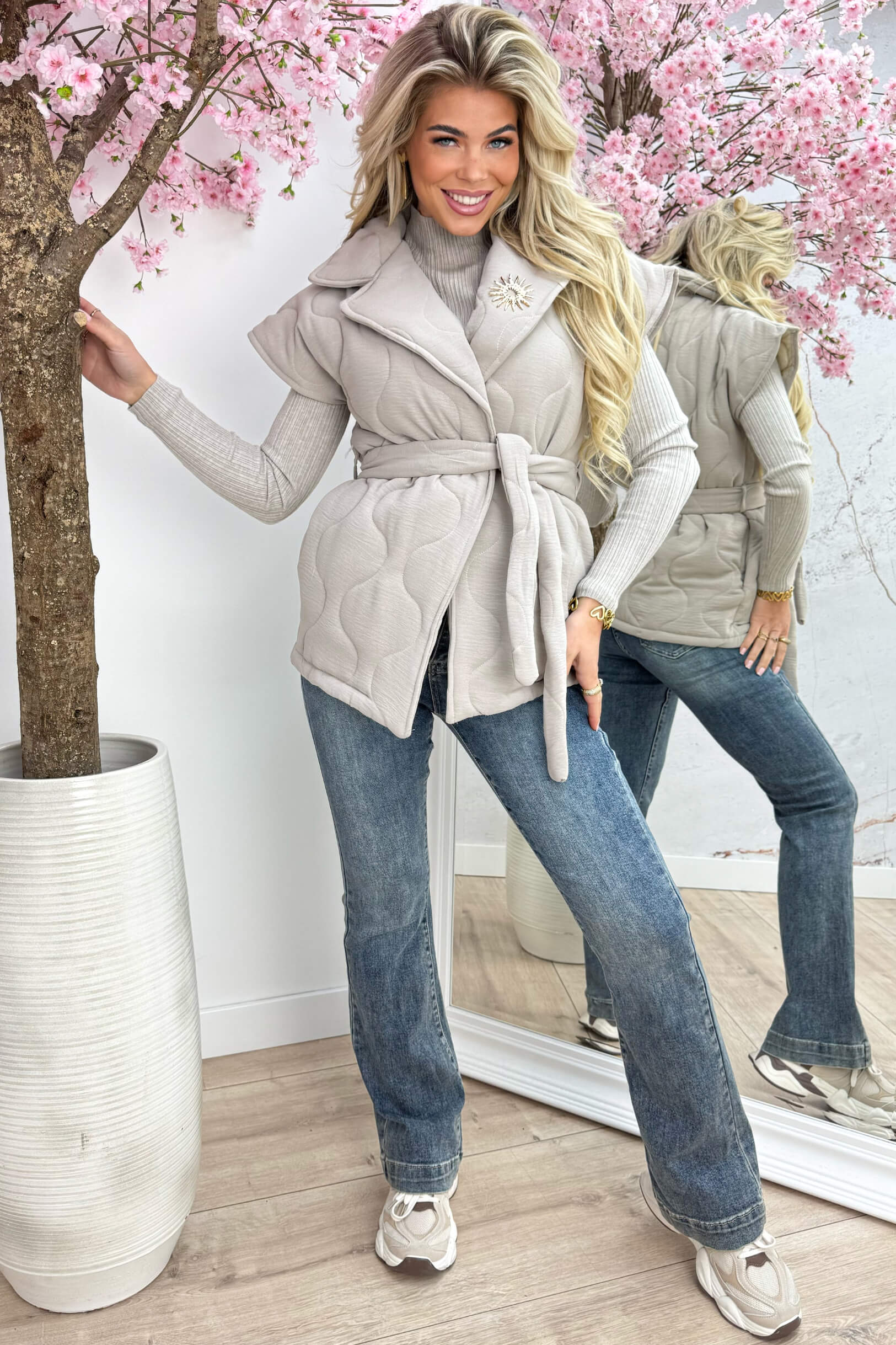 Sunshine broche gilet - Taupe