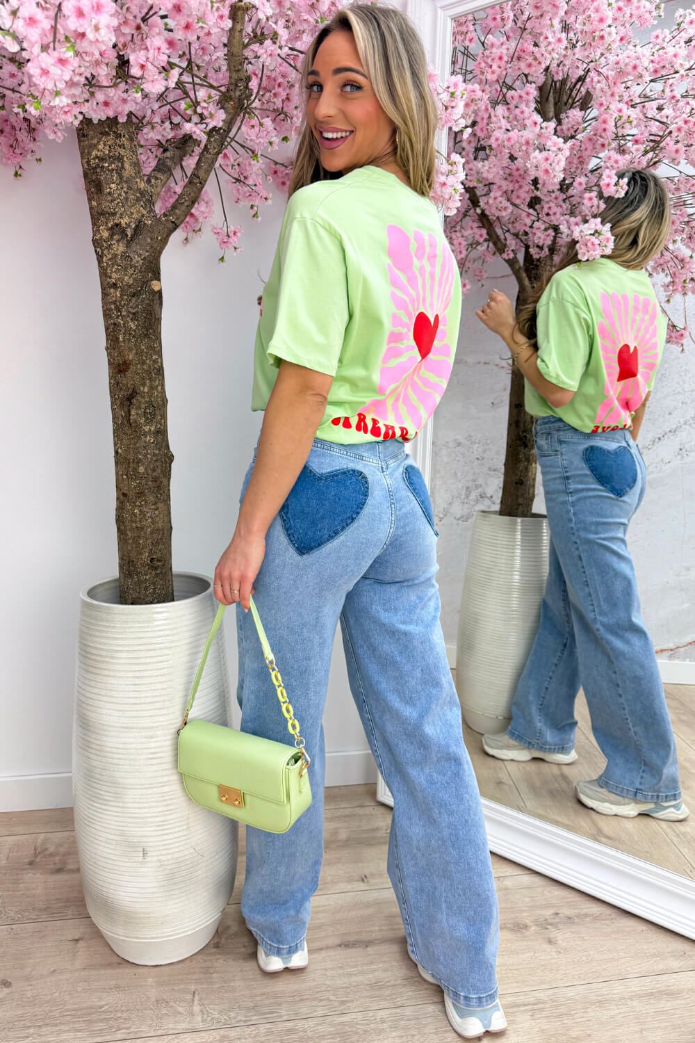 Heart pocket straight leg jeans - Jeans blue