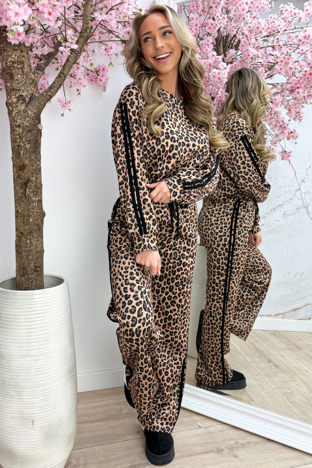 Wild stripe comfy co-ord - Zwart