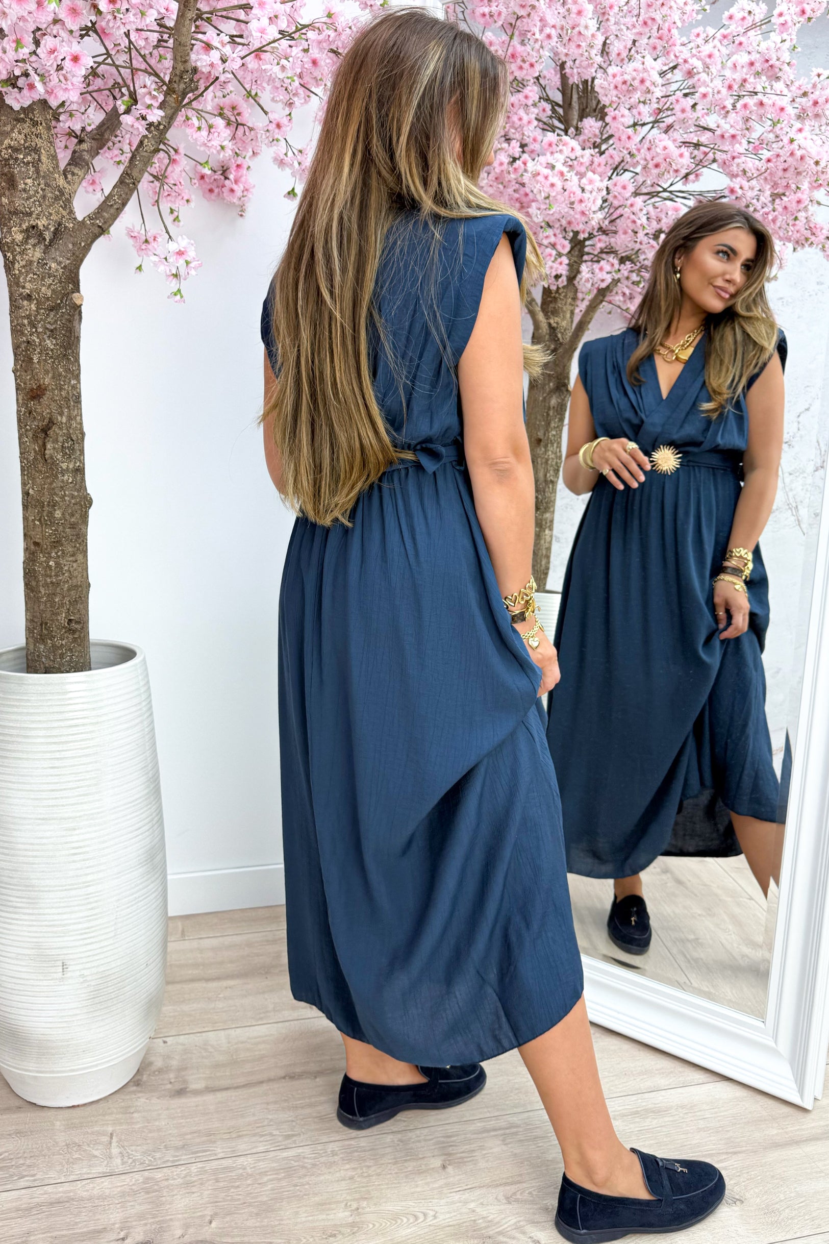 Robe au lever du soleil dorée - Marine