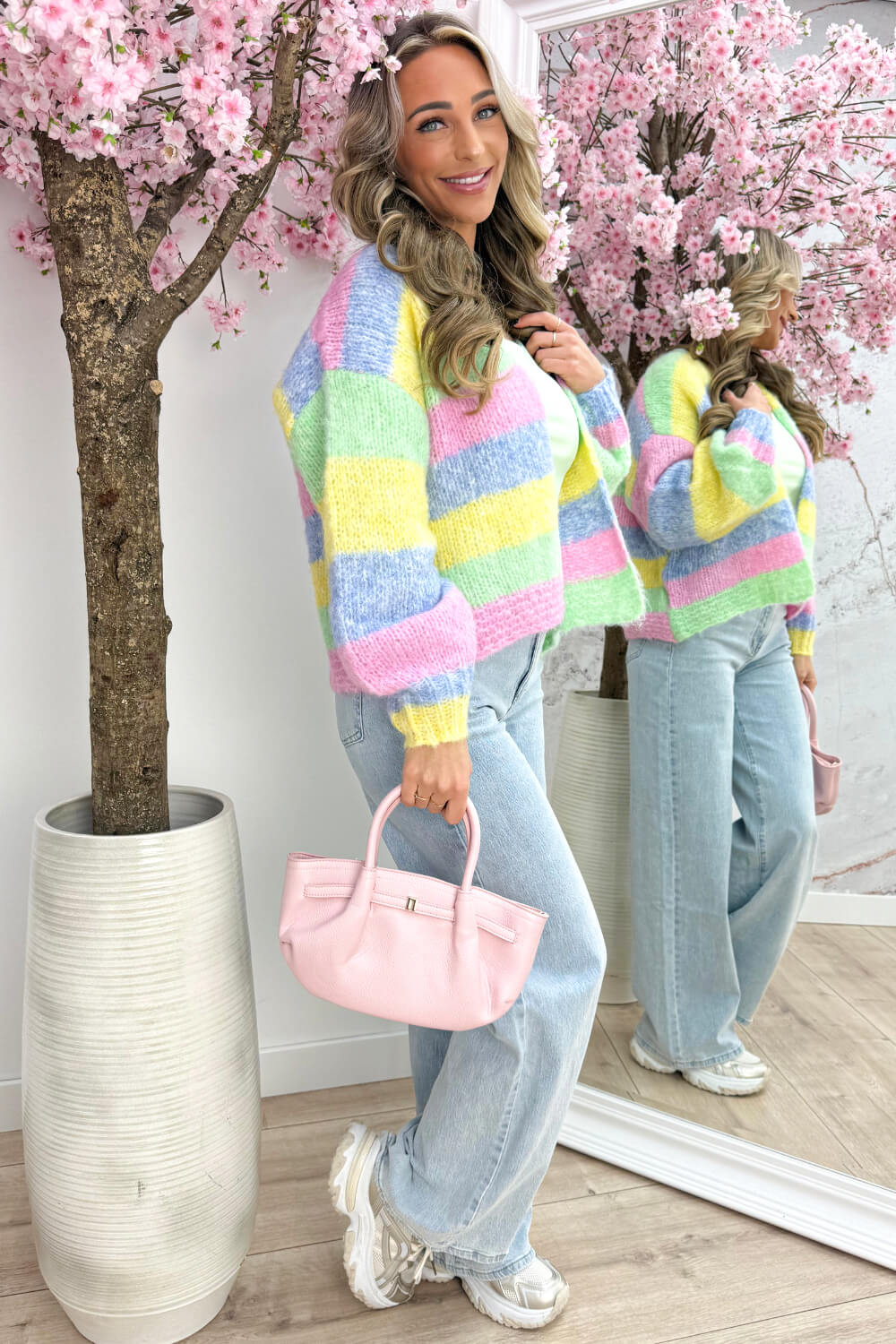 Color crush knitted vest - Lime