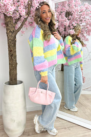 Color crush knitted vest - Lime