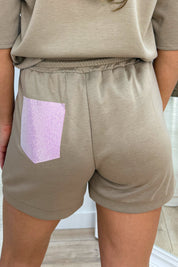 Sparkle chill short - Taupe