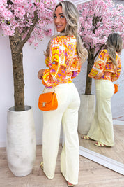 Vacation mood cropped topje - Oranje