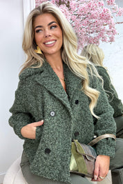 Vilt trenchcoat - Dk. groen