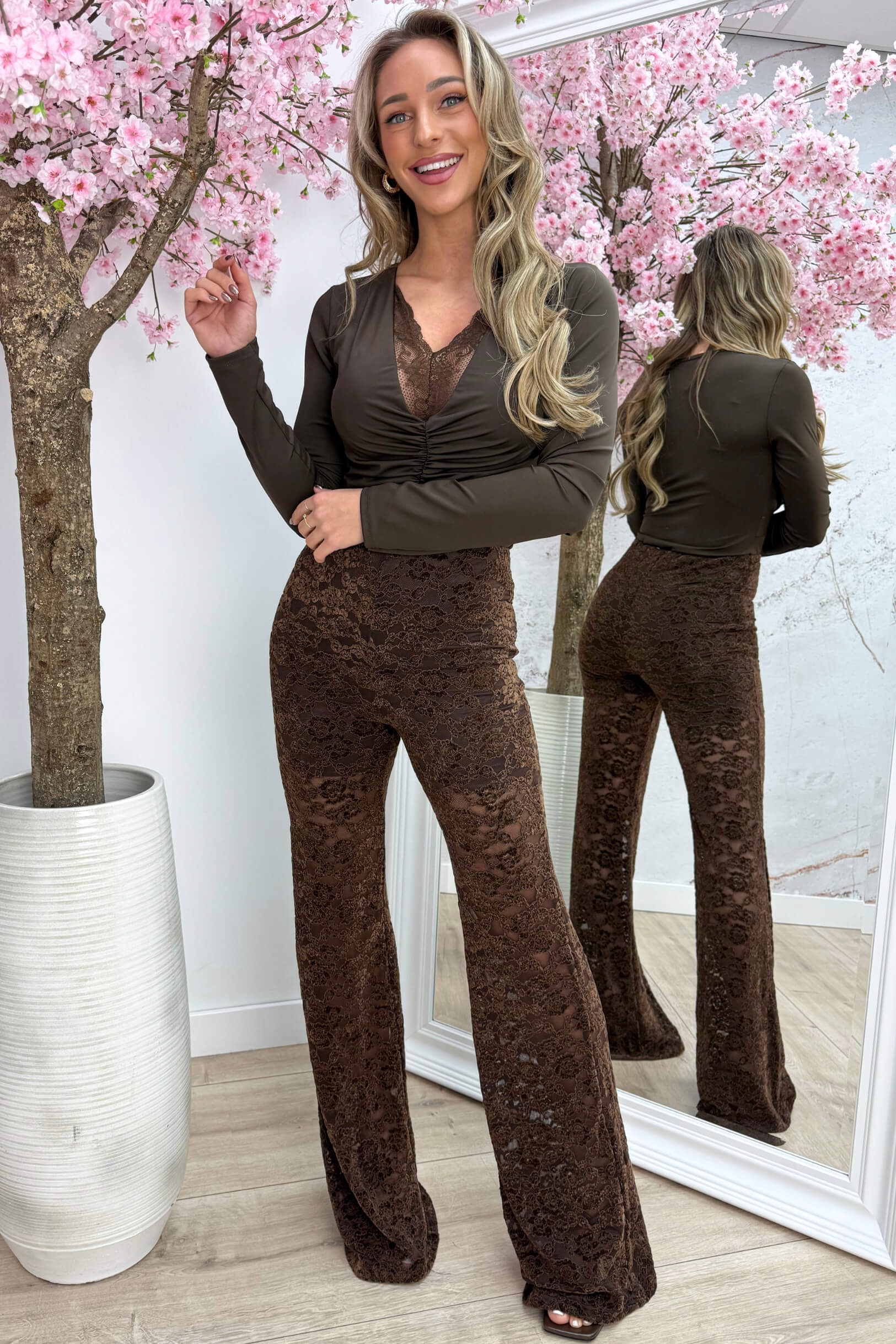 Lace travel body - Bruin