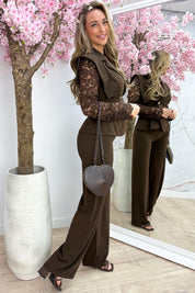 Joyfull lace co-ord - Bruin