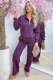 One zip away from comfy co-ord - Berry purple