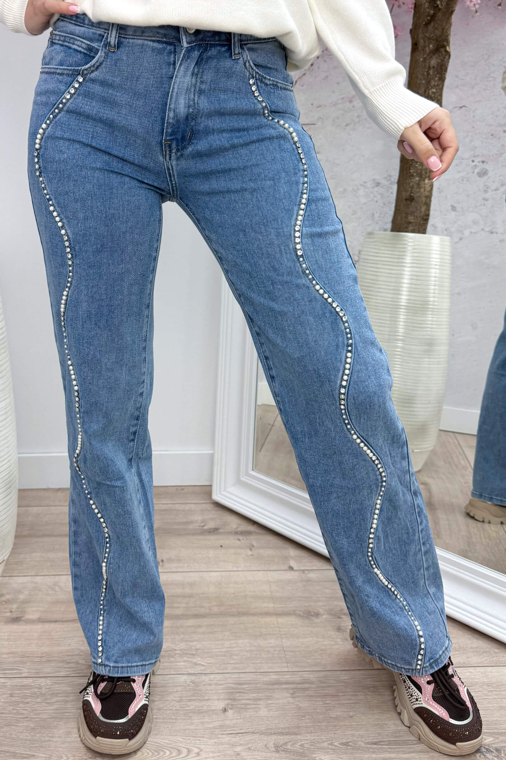 Diamond & pearls straight leg jeans - Jeans blue