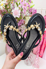 Sandy toes slippers - Zwart