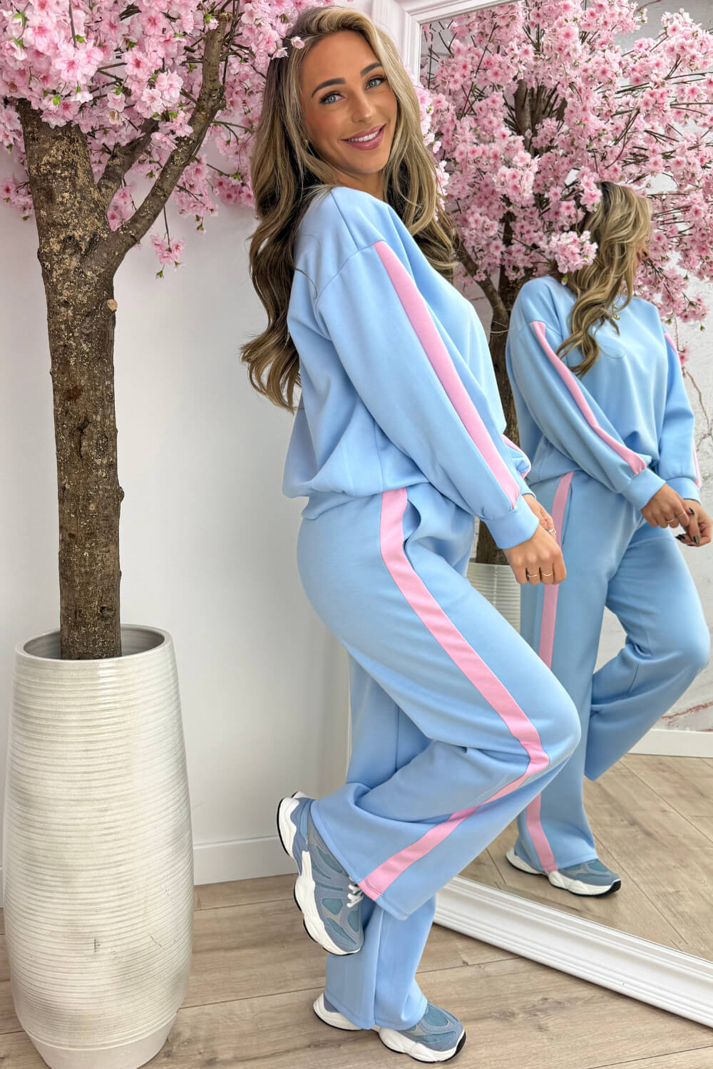 Stripe comfy co-ord - Sky blue