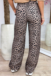 Leopard stripe pants - Taupe