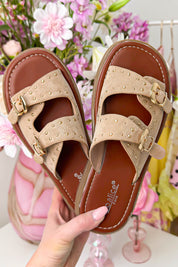 Toff suede look slipper - Taupe