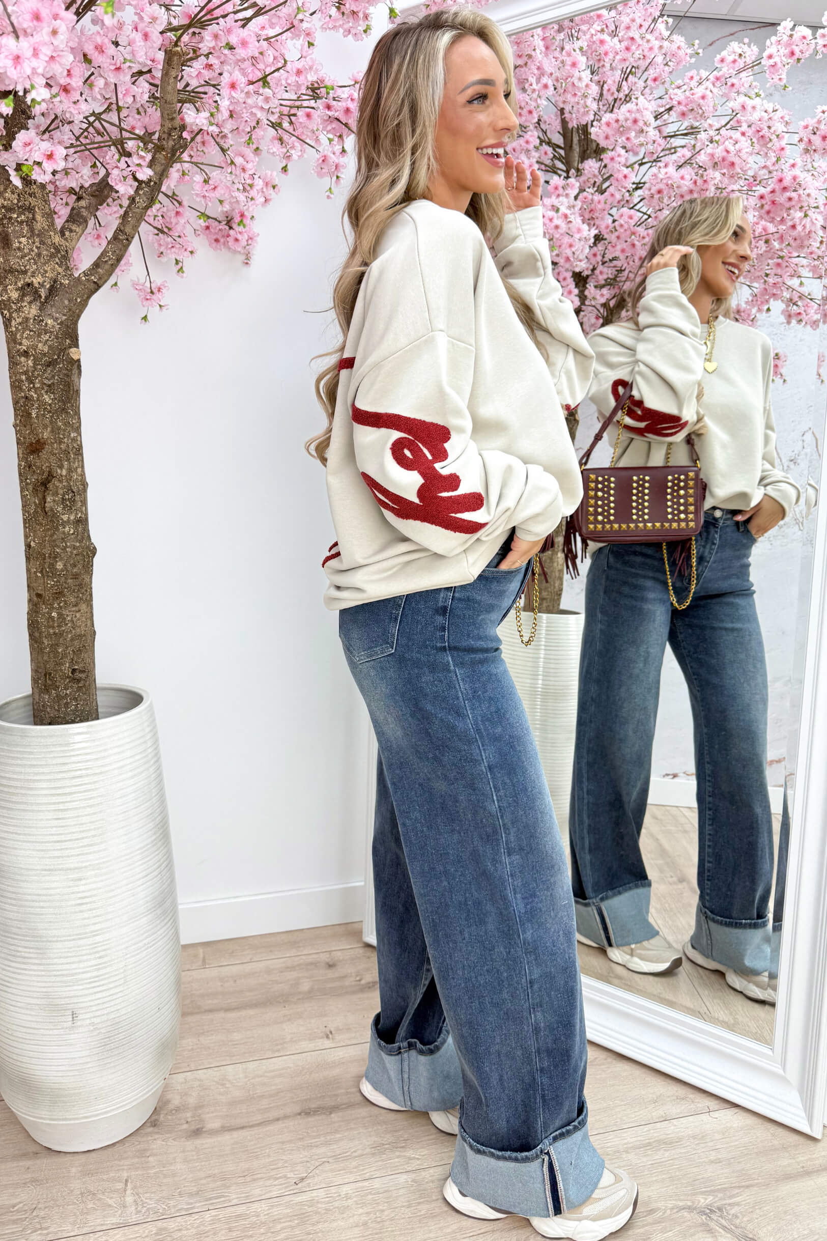 Be happy oversized sweater - Beige