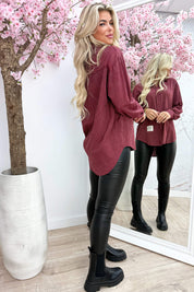 Perfect embleem stripe blouse - Bordeaux