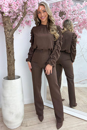 Basic draped topje - Bruin