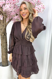 Flirty layer dress - Bruin