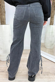Wide leg bow jeans RD3223-2 - Dk. grijs