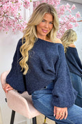 Meet me on the couch balloon trui - Navy