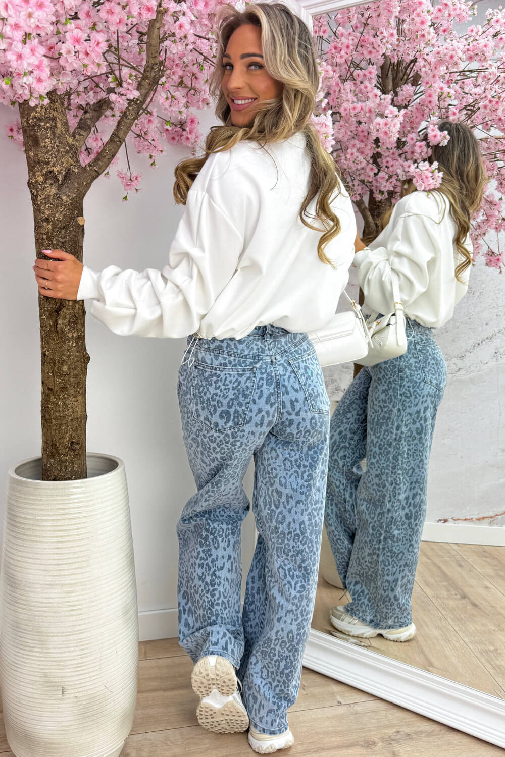 Basic draped sweater - Wit