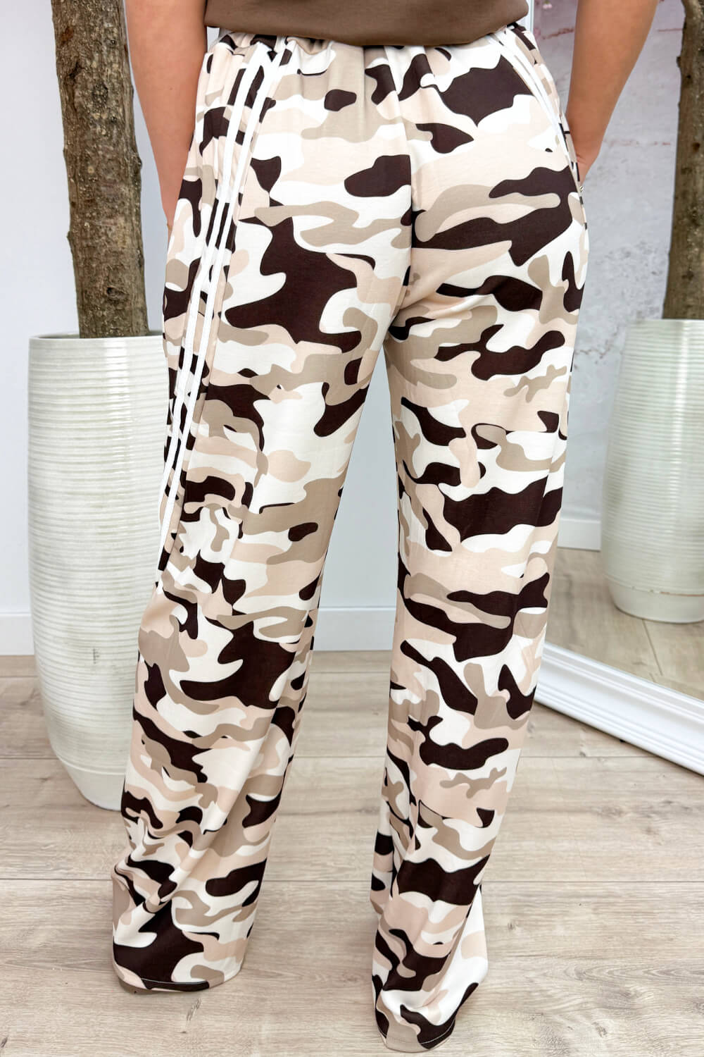 Camo striped comfy pants - Beige