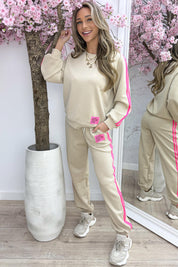 Perfectly embleem comfy co-ord - Dk. beige