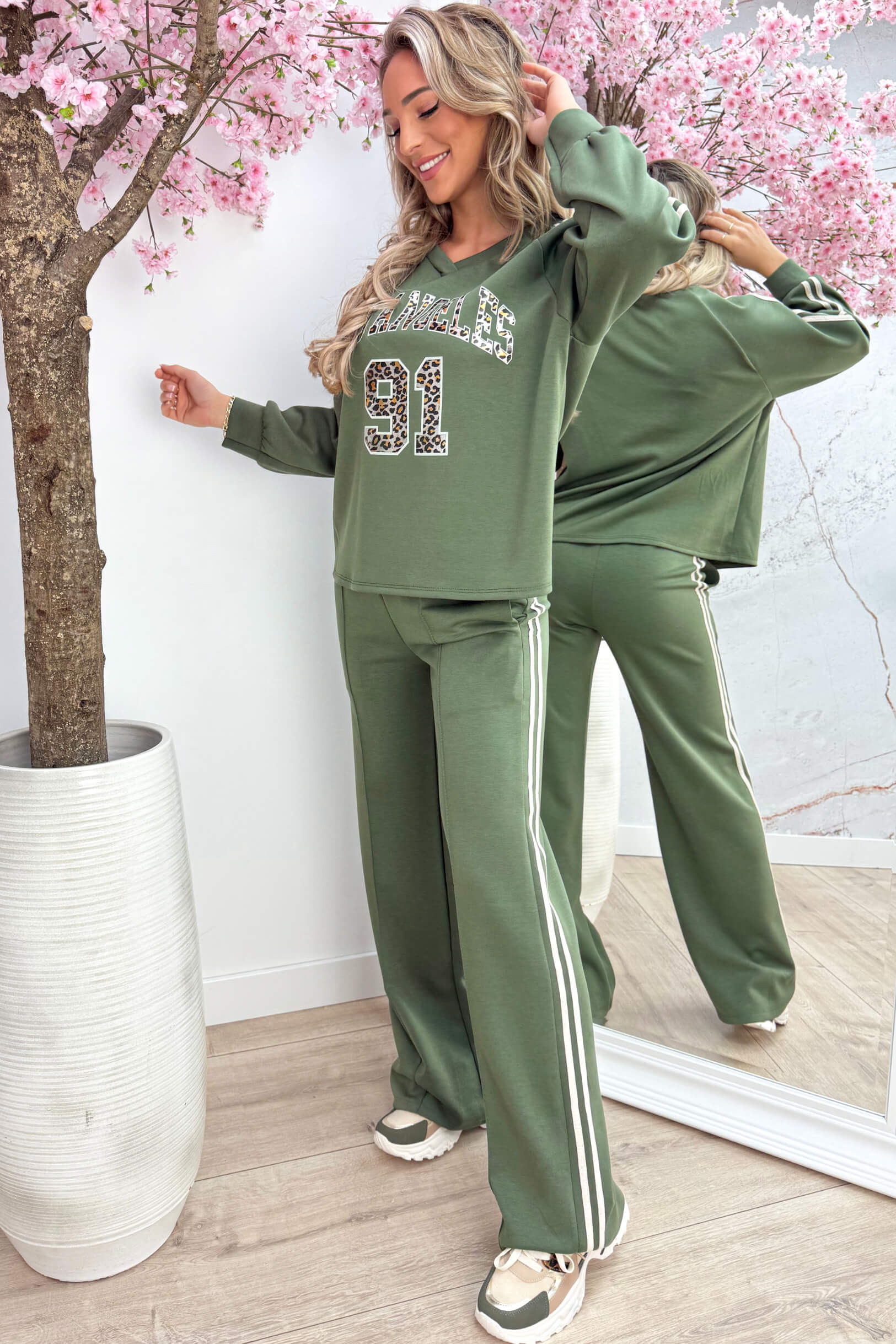 Leopard LA comfy co-ord - Army