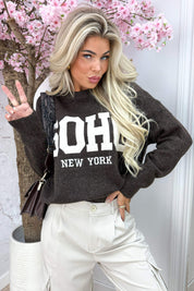 Soft knitted soho trui - Bruin