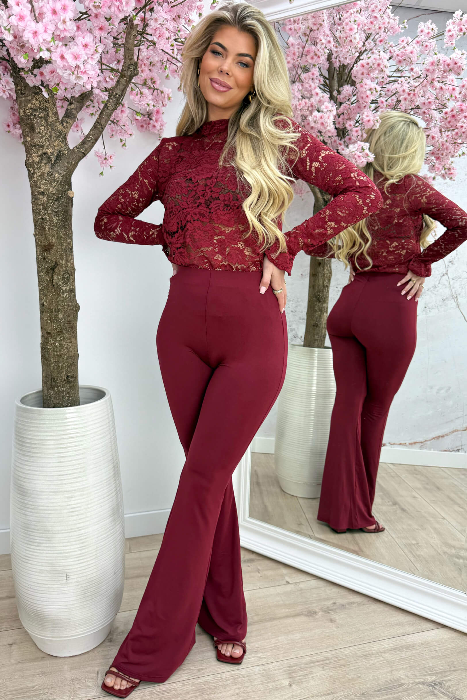 Flairy lace topje - Bordeaux